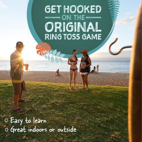 Tiki Toss Ring Toss Game for Adults - Hook and Ring Games with String and Hooks for Indoor/Outdoor Use, Man Cave Decor & Stuff, Gifts for Men/College - Standard or Deluxe 12.3" / Tiny 5" - color: Standard 12.3 Inch