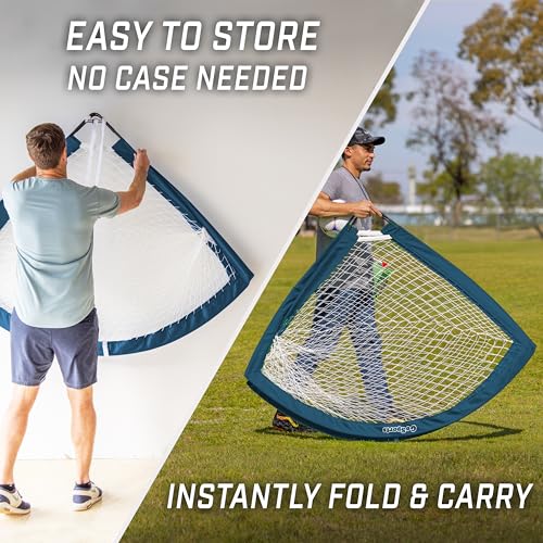 GoSports Portable Soccer Goals for Kids - 13 Color Options - Choose 4 x 3 ft or 6 x 4 ft - Team Tone Pop Up Nets for Backyard - color: Navy, style: 6 ft x 4 ft