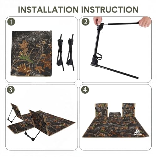 Beach Mat Lounge Chair 2-Person Foldable, Lightweight Lounge Mat with Back Support,600D Oxford 49"x49" Widen Beach Seat Storage Bag for Holidays Garden Camping Swimmingpool (Tree Camouflage) - color: Tree Camouflage