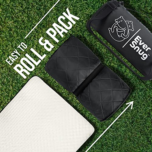 EverSnug Large Waterproof Outdoor Blanket - Extra Thick Premium Quilted Fleece, Waterproof & Windproof, Great for Camping, Picnics, Beaches, Stadiums, Dogs - color: Black