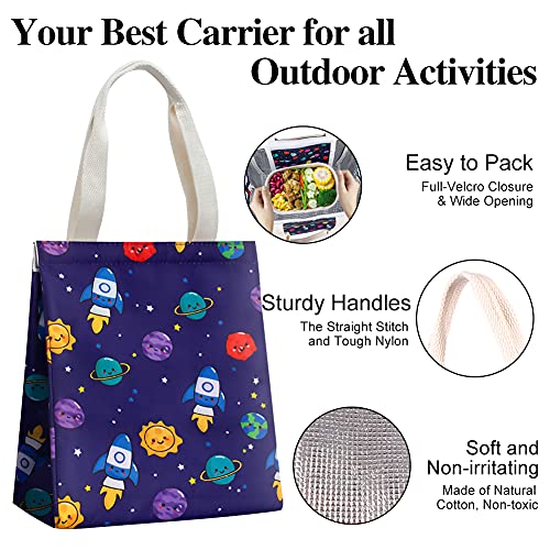 iknoe Lunch Bag Insulated Lunch Bags for Women Men 9L Reusable Lunch Tote Portable Adult Thermal Large Lunch Cooler for Work Picnic Beach (Spacecraft) - color: Dark Blue, size: Velcro Closure