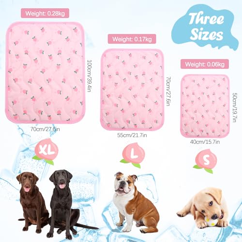 Dog Cooling Mat, Summer Cooling Mat for Dogs, Self Cooling Pad for Small Medium Large Dogs Cats, Non-Toxic Breathable Sleep Bed Summer Pet Bed Puppy Ice Blanket for Kennel Sofa Bed Floor - color: Pink, size: S