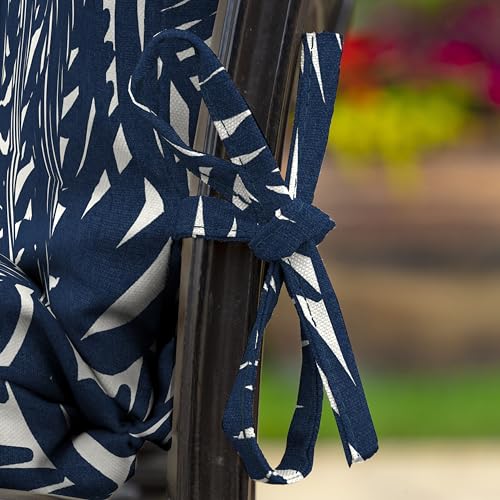 Arden earthFIBER Outdoor Dining Chair Cushion, 20 x 20, Rain-Proof, Fade Resistant, Navy Blue King Palm - color: Navy Blue King Palm, size: 1 Pack, style: Polyfill