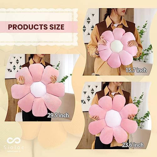 Sioloc Flower Shaped Throw Pillow Butt Cushion, Seating Cushion, Cute Room Decor & Plush Pillow for Bedroom Sofa Chair (Blush, 15.7") - color: Blush