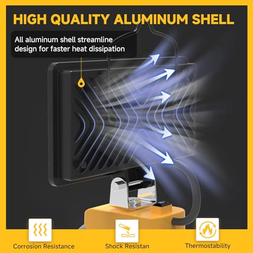 2026 Upgraded Cordless LED Work Light for Dewalt 20V Battery,148W 14800LM Dual Brightness Jobsite Light with USB-C Charging,Low Voltage Protection for Car Repair,Construction & Emergency - size: 14800LM - 1 Pack