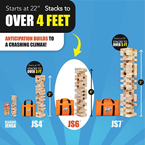 Jenga Giant - Hardwood Blocks - Stacks to Over 4 Feet - Officially Licensed - JS6 - style: JS6