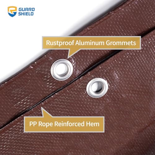GUARD SHIELD Tarp 16x20 Feet Waterproof Brown/Silver Tarps 8Mil Multi Purpose UV Resistant Cover for Outdoor,Camping,Tent,Boats - color: Brown/Silver, size: 16x20 Feet