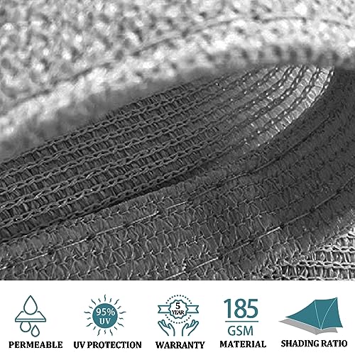 Shade&Beyond Triangle Sun Shade Sail 16'X16'X16' Permeable Canopy Light Grey for Patio Garden Yard Deck Pergola (We Make Custom Size) - color: Light Grey, size: 1 6' X 1 6' X 1 6', style: Triangle