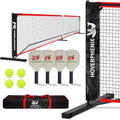 Pickleball Net for Driveway, Portable Pickleball Net System with Regualtion Size 22FT Pickle Ball Net, Outdoor Pickleballs, Carry Bag, Weather Resistant Metal Frame - style: Pickleball set with net