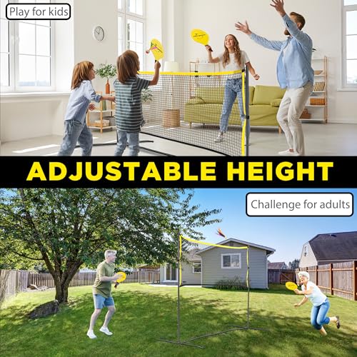 6ft Portable Pickleball & Paddle Ball Set: Easy Setup Paddle Game with Net, Similar to Badminton, Pingpong, and Jianzi, All-in-1 Set for Lawn, Backyard, Camping, Beach Indoor & Outdoor