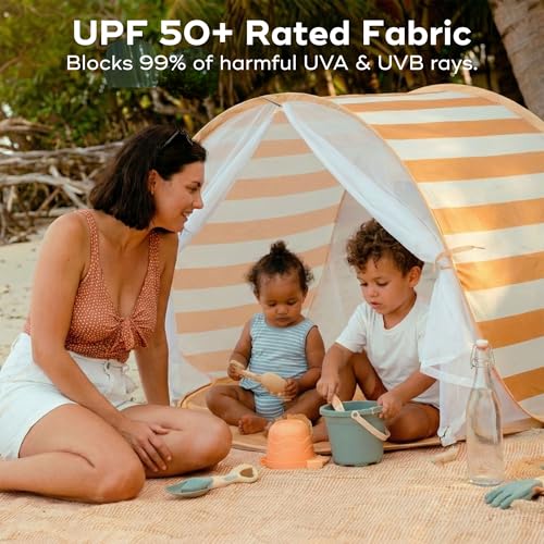 Babymoov Anti-UV Baby & Toddler Beach Tent UPF 50+ Sun Protection with Pop Up System for Easy Use & Transport, Sunset - style: Sunset Tent
