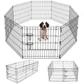 Artmeer Pet Playpen Puppy Playpen Kennels Dog Fence Exercise Pen Gate Fence Foldable Dog Crate 8 Panels 24 Inch Kennels Pen Playpen Options Ideal for Pet Animals Outdoor Indoor(Black 24''x24'') - style: Black 24''x24''