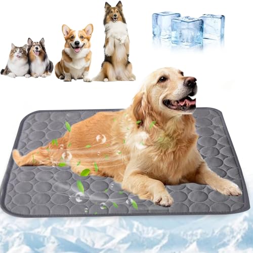 Cooling Dog Mat Extra Large, 28" x 20" Thick & Durable Washable Cooling Mat for Extra Large Dogs, Portable Extended Cooling with Waterproof Color-Changing Arc-Chill Fiber (Q-Max>0.5), Ideal for Summer