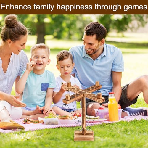 Ring Toss Game for Adults, Wooden Hook and Ring Game, Tabletop & Yard Games for Indoor Outdoor Social Play, Party Games for Family and Friends, Gift Idea - size: Medium(12in*12in*13in)