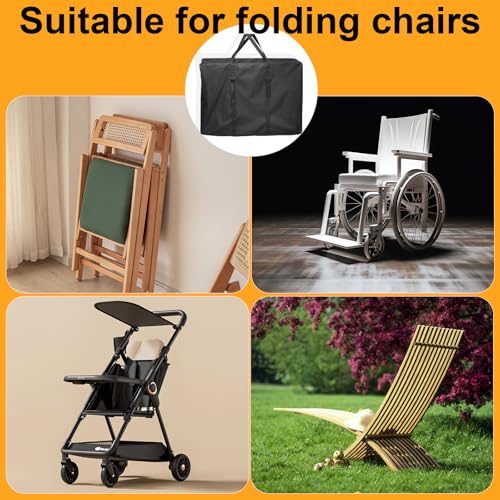 Large Outside Folding Chair Storage Bag with Zipper Handles and adjustable straps, 600D Folding Chair Carry Bag for Zero Gravity Chair Cover, Portable Folding Lounge Chair Carrying Bags (Black) - color: Black - 1 Pack