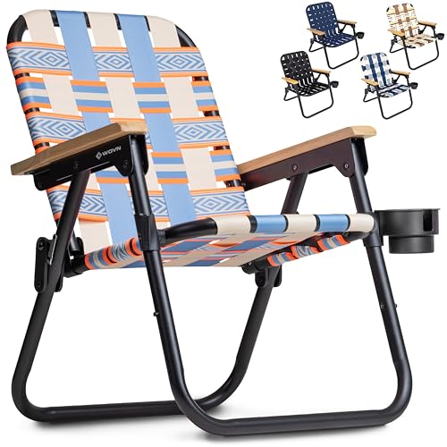 GoSports WOVN Beach Backpack Chair - 9 Styles Available - Premium Folding Camping Chair - color: Baja