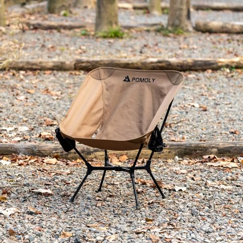 POMOLY Lightweight Camping Chair (Innovative Rotating Instant Setup), Portable Collapsible Camping Chair, Folding Outdoor Backpacking Ultralight Hiking Hunting, Compact 440lbs Capacity