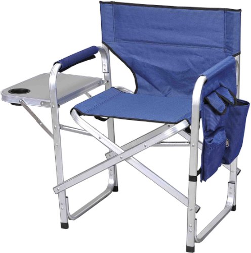 Stylish Camping Full Back Folding Director's Chair - color: Blue