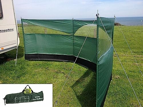 Windbreaker Privacy Camping Screen 3 Panel Blocker Garden Beach 197" x 60" (Forest Green)