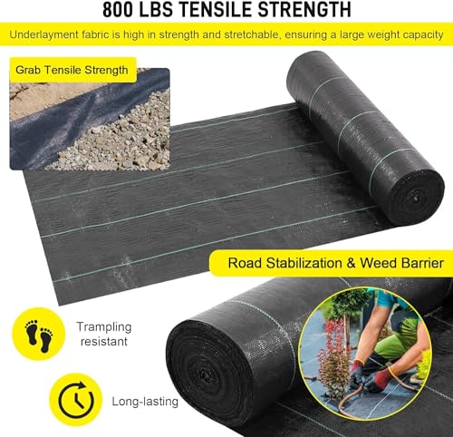 Driveway Fabric, 13x115 ft Road Fabric Commercial Weed Barrier Fabric, Landscape Fabric Heavy Duty 3.5OZ French Drain Fabric for Erosion Control,Landscape Fabric,Weed Barrier,Construction Projects - size: 13x115 Ft-3.5oz