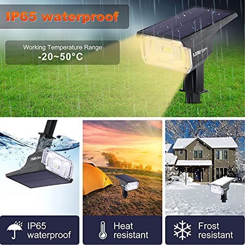LEREKAM 40 LEDs Spotlights,IP65 Waterproof Solar Powered Landscape Spotlights 2-in-1 Wall Light, Outdoor Landscaping Lights Auto On/Off for Yard Garden 2Pack Warm-White - color: Warm White, size: 2 Pack