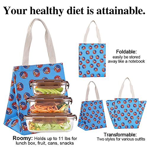 iknoe Insulated Lunch Bag for Women, 9L Sturdy Wide-Open Foldable & Portable Lunch Tote with Interior Pockets, Water-resistant Thermal Lunch Cooler for Adults Picnic Beach (Great Day) - color: great day, size: Velcro Closure