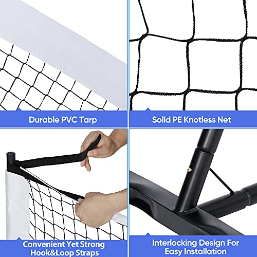 22FT Regulation Pickleball Net Set - Heavy Duty Metal Frame Portable Pickleball Net System with Carry Bag for Backyard, Driveway & Outdoor Games - style: 22FT Pickleball Net