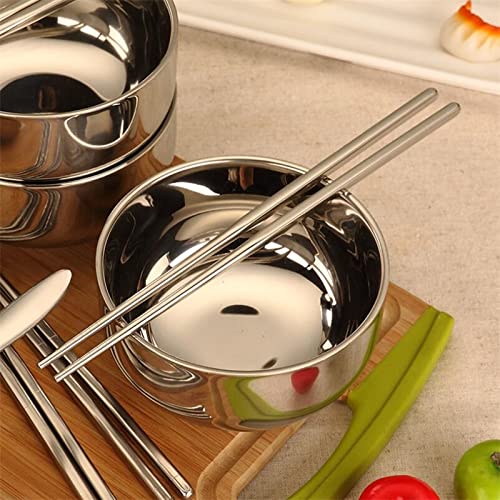 JSEIAJB Picnic Tourist Tableware Set Camping Stainless Steel Cutlery Bowl Chopsticks Spoon Suit Bag Outdoor Travel Hiking Accessories