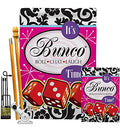 Its Bunco Time Garden House Flags Kit Interests Game Night Dice Poker Bingo Hobbies Leisure Activity Small Decorative Gift Yard Banner Made In USA 28 X 40 - size: 1 x House & 1 x Garden Flags Set w/ Hardware