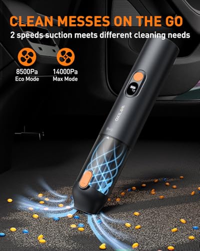 OXILAM Car Vacuum Portable - Handheld Vacuum Cordless 14000PA High Power, Blow & Suction 2 in 1, Up to 30 Mins Runtime, Cordless Vacuum Cleaner for Home, Car, Office, Gifts for Men & Women - color: Black
