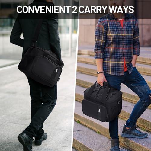 MIER Mens Lunchbox for Work Insulated 24 Cans/15L Large Lunch Bags Leakproof Adult Women Lunch Box Coolers for Travel Beach Picnic Office, Black - color: Black
