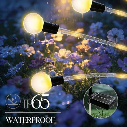 Solar Garden Lights Outdoor Decor(4pack,56LED) Upgraded Solar Swaying Light for Garden Decorative, Waterproof Firefly Light with Big Bulb, for Yard,Patio,Pathway,Party(Warm White) - size: 4 Pack