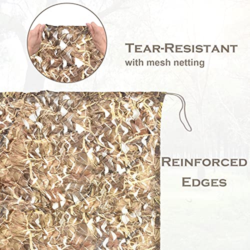 Camo Netting Camouflage Netting 6.5ft×10ft,10ft×10ft, 20ft×20ft,with Mesh Backing, Hunting Blind Nets, Sunshade Canopy, Army Tarp Fence Net for Party Decoration, Photograph and Car Cover - color: Dry Grass, size: 13ftx20ft