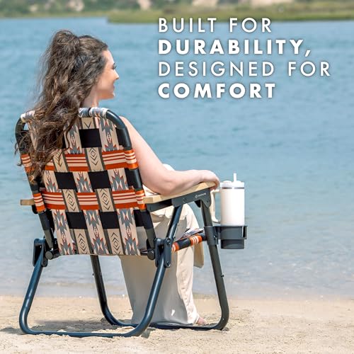 GoSports WOVN Beach Backpack Chair - 9 Styles Available - Premium Folding Camping Chair - color: Mesa