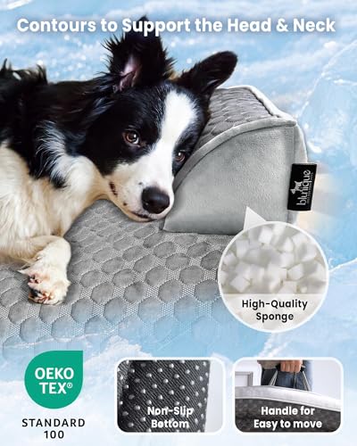 Medium Cooling Dog Bed – 35 x 31 inch Waterproof Couch Cover for Dogs Washable, Non-Slip Bottom Self Cooling Mat for Dogs, Durable & Non-Gel, Dog Couch Bed for Sofa Floor Car, Cooling Grey - color: Cooling Grey, size: Medium