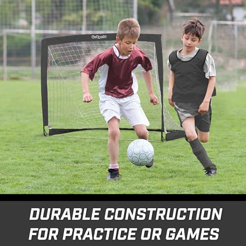 GoSports Portable Soccer Goals for Kids - 13 Color Options - Choose 4 x 3 ft or 6 x 4 ft - Team Tone Pop Up Nets for Backyard - color: Black, style: 4 ft x 3 ft