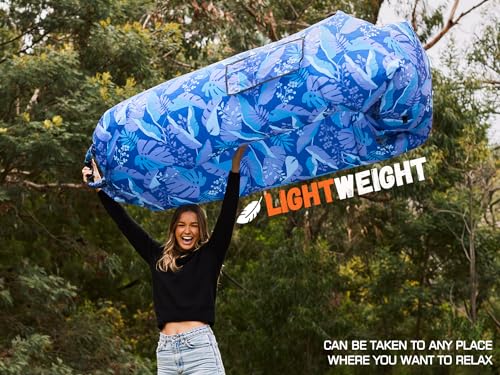 WEKAPO Inflatable Couch Air Lounger Chair - Camping & Beach Accessories, Portable Blow up Sofa for Hiking, Lawn, Indoor/Outdoor Movies & Music Festivals. Lightweight and Easy to Set Up Air Hammock - color: B Palma