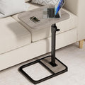 GOYLSER C Shaped End Table for Couch, Height Adjustable Living Room Rotating Couch Tray Tables Sofa Table Tv Trays for Bedroom, Swivel Wooden Side Table for Small Space, Grey - color: Grey, style: Standard C Table