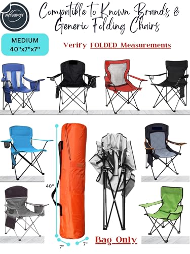 Replacement Bag for Folding Camping Chair, Portable Camp Chair, Hammock, Yoga Mat, Umbrella, Tents, Tripods, Fishing Poles - 420D Oxford Polyester Fabric - color: Orange, size: Medium 40"x7"x7"