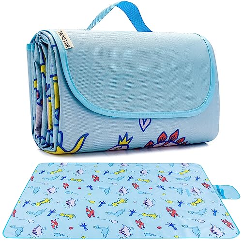 Large Picnic Blanket Waterproof Sand Free Beach Mat Foldable Picnic Mat Sandproof Beach Blanket Extra Large Grass Concert Blanket for Sporting Events, Family Picnic, Camping, Travel, Park - color: Blue, size: 60"x80"