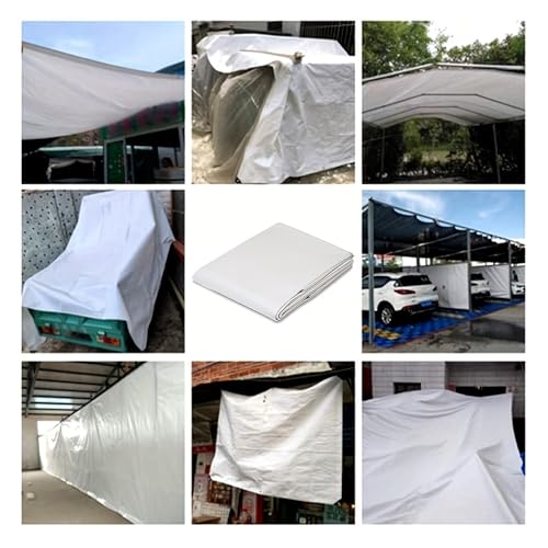 Large Tarp White Outdoor Sun Shade Awning Waterproof Tarpaulin Uv Blocking Tent Camp Rain Cover Canopy(2mx4m)