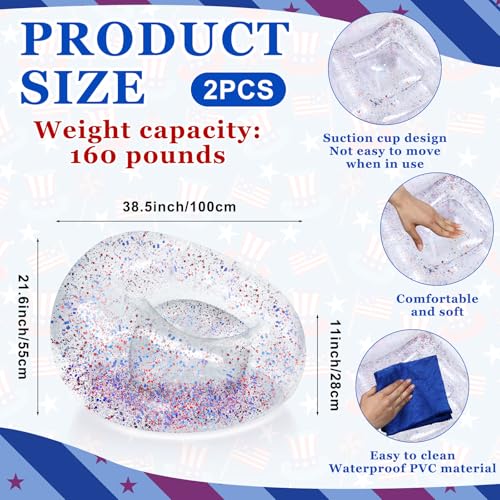 Realspring Inflatable Bean Bag Chair for Adult Bean Bag Sofa Chair Blow up Inflatable Furniture for Outdoor Living Room Bedroom Balcony Travel Party Gift Accessories(Colorful Glitter,2 Pcs) - color: Colorful Glitter