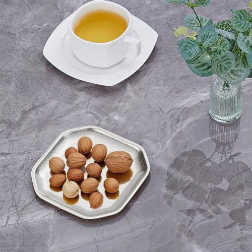 SANQIAHOME 5.1x5.1 inch square Appetizer Plates,thick stainless steel Dinner Plates, Pasta Dessert Plates for Sushi, Fruit oven/Dishwasher Safe, Set of 4,silver - color: Silver, size: 5.1x5.1 in