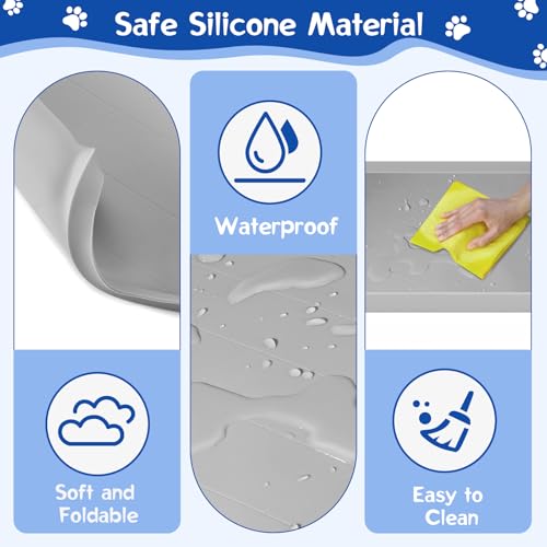 VavoPaw Pee Pad Holder for Dog, 22" × 34" Puppy Pad Holder with Clamps, Raised Edges Leak-Proof Dog Pee Pads Holders, Waterproof Silicone Potty Pads for Dogs, Easy to Clean Indoor, Light Gray - color: Light Gray, size: 22" × 34"