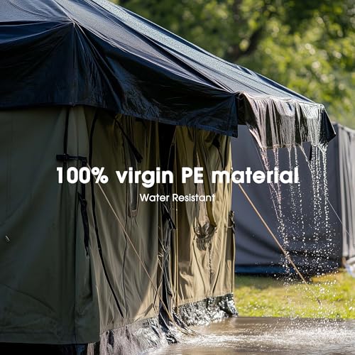 Yescom 30X40FT 14-Mil Plastic Tarp Waterproof Heavy Duty Tarpaulin with Eyelets Reversible Tear Resistant Shade Canopy Farm Green House Pool Cover - color: 14mil-1pc-silver, size: 30X40 Ft