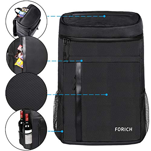 FORICH Soft Cooler Backpack Insulated Waterproof Backpack Cooler Bag Leak Proof Portable Small Cooler Backpacks to Work Lunch Travel Beach Camping Hiking Picnic Fishing Beer for Men Women - color: Y - Black