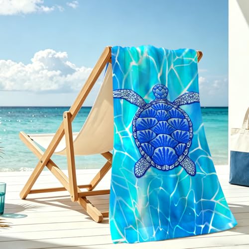 Sea Turle Microfiber Lightweight Beach Towel Sand Free Quick Dry Absorbent Thin Towels Blanket for Swimming Pool Camping Beach Vacation Essentials Accessories Travel Things for Cruise Bath - color: Lcs Multicolor 1540