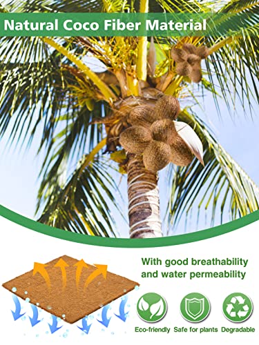 Natural Mulch Roll for Landscaping- 120" x 6.3" Weed Barrier Coconut Fiber Mat with 16 U-Shaped Steel Stakes, Thick Garden Border Edging for Plants, Flowers, Lawns, Vegetables