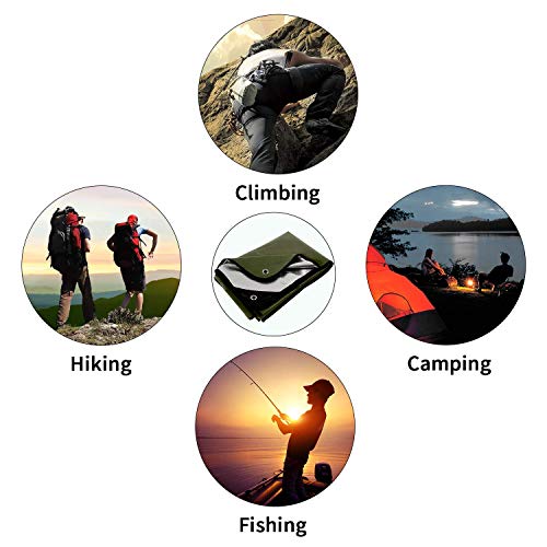 RedSwing Insulated Tarp, Multipurpose Emergency Thermal Tarps, Waterproof All Weather Heavy Duty Heat Reflective Survival Blanket for Camping Hiking, Green - color: Green 83''x59''