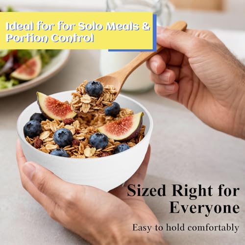 Wheat Straw Small Bowls 10 OZ, Unbreakable Dessert Bowls Set of 6, Microwave & Dishwasher Safe Bowl for Kitchen, Mini Reusable Plastic Bowl for Indoor Outdoor, White - color: White, size: 10 Oz